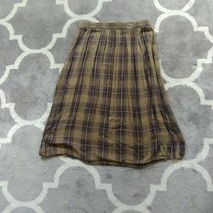 Grunge Plaid midi skirt